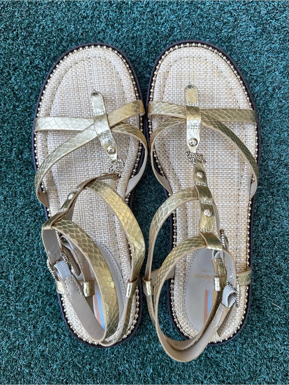 NWT Sam Edelman Talya Ankle Strap Sandal Gold 9